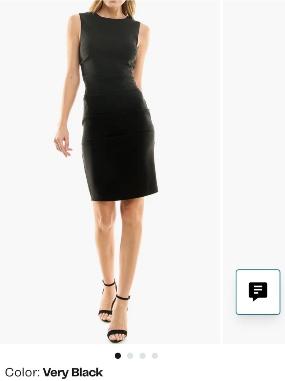 Lara Elegant Black Pleat Sheath Midi Dress with tailored fit